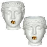 BUSTO DIA.17X18,5ALT. CM LABIOS OURO