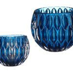 PORTA VELAS HEXAGONO AZUL