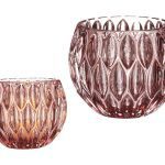 PORTA VELAS HEXAGONO ROSA