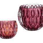 PORTA VELAS HEXAGONO FUCSIA