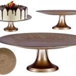 PRATO VIDRO 33CM DIA. COM PE OURO VELHO