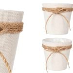 VASO TECIDO C/LAÇO FIO JUTA COR:BRANCO