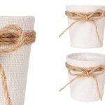 VASO TECIDO C/LAÇO FIO JUTA COR:BRANCO