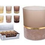 TEALIGHT VIDRO C/VELUDO 8CM