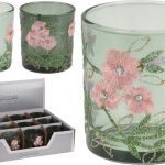 PORTA VELAS BORDADO 8CM COR:VERDE