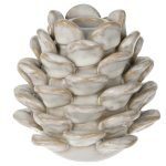 PORTA VELAS PINHA CERAMICA 10CM