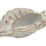 CERAMICA- CONCHA COR:BRANCO/OURO