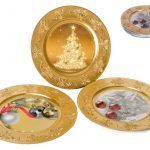 PRATO GRAVADO 33CM SORTIDO COR OURO
