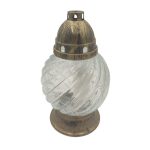 S24 CANDEEIRO VIDRO ALT.34X20DIA. OURO CX. C/4