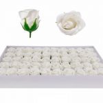 FLOR ARTIFICIAL -CAIXA C/50 ROSAS SABAO BRANCA 24X46CM