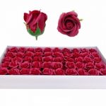 FLOR ARTIFICIAL -CAIXA C/50 ROSAS SABAO BORDAUX 24X46CM