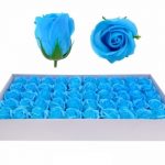 FLOR ARTIFICIAL -CAIXA C/50 ROSAS SABAO AZUL 24X46CM