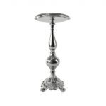 ALUMINIO - CASTIÇAL COR PRATA NIQUEL 45X23CM