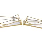 CONJ. 2 TABULEIROS RECT. DOURADO 38X28CM