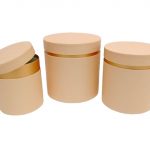 CONJ. 3 CAIXAS CARTAO RED. COR CREME 19X19CM