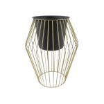 SUPORTE C/VASO COR PRETO/OURO