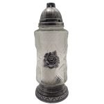 Z60 CANDEEIRO VIDRO COR:PRATA 36CM ALT. (5)