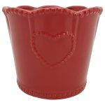 CASPO CERAMICA C/CORAÇAO D13,5 ALT.12 COR:VERMELHO