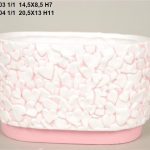 FLOREIRA CERAMICA C/CORAÇOES 14,5DIA.X8,5ALT. ROSA