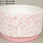 CENTRO CERAMICA CORAÇOES DIA.17,5X9CM ALT. ROSA