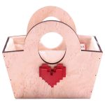 CESTA MADEIRA C/CORAÇAO 22X11 ALT.20