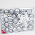 CONJ.42 BOLAS NATAL PRATA SORTIDAS