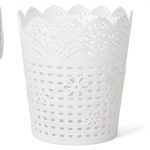 VASO PLASTICO RENDA COR:BRANCO 16X18