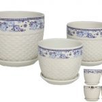 CONJ.3 VASOS C/PRATA CERAMICA