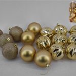 CONJ.16 BOLAS DE NATAL OURO 8CM