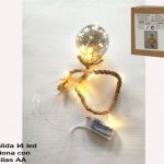 ESFERA 14 LED PRATA CORDA 10/60 CM