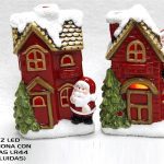 CASA C/NEVE PAI NATAL 1LED 16X10X7CM