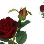 VARA ROSA TERCIOPELO 65CM X2 COR:VERMELHO