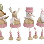 FIGURA MADEIRA ROSA NATAL SENTADA 17X6CM 4STD