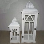 CONJ.2 LANTERNAS MADEIRA BRANCAS