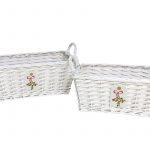 CONJ.2 CESTAS RECTANGULARES BRANCA C/ASAS