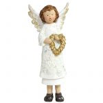 ANJO C/CORAÇAO OURO 7,5X5,5X18,5CM