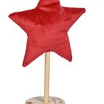 ESTRELA VELUDO C/BASE COR:VERMELHO 26CM