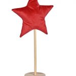 ESTRELA VELUDO C/BASE COR:VERMELHO 40CM
