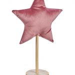FIGURA ESTRELA VELUDO C/BASE MED. COR:ROSA