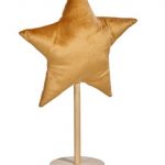 ESTRELA VELUDO C/BASE COR:AMARELO 26CM