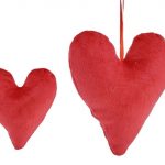 CORACAO VELUDO PEDU. COR:VERMELHO 8,5X10X2,5CM