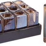 PORTAVELAS VIDRO 4X8CM OURO