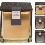 VELA AROMATICA CUBO DE VIDRO 12X12 C/TAMPA DE MADEIRA