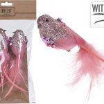 CONJ.2 PASSARO C/CLIP 15CM COR:ROSA