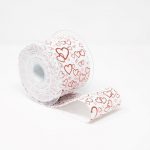 FITA VELUDO CORAÇAO 7CMX10MTS COR:BRANCO+VERMELHO