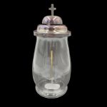 CANDEEIRO VIDRO P/CERA LIQUIDA 27CM ALT.