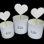 CONJ.3 CX. CARTAO COR BRANCO C/CORAÇAO