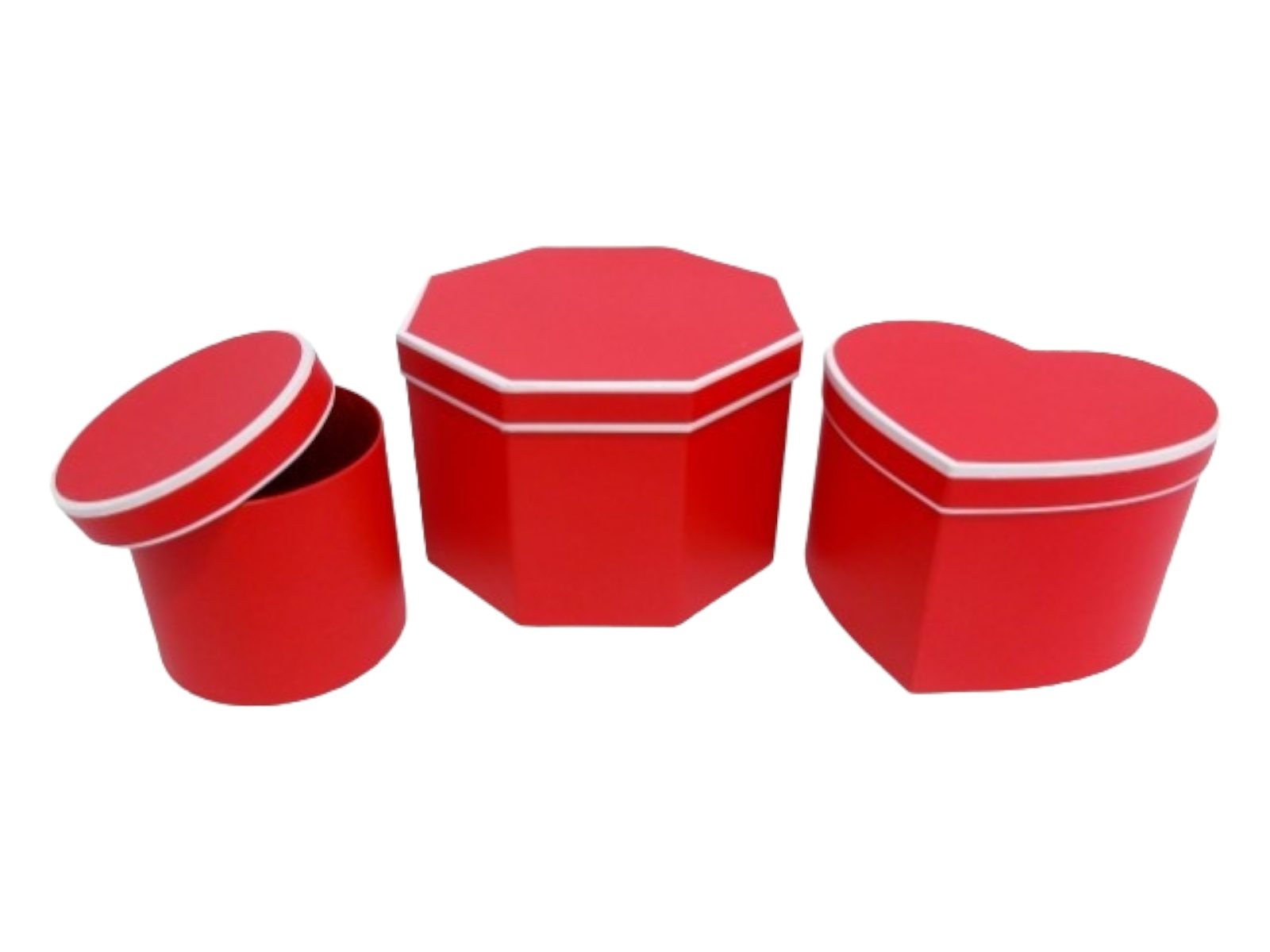 09.0026238 CONJ. 3 CAIXAS CARTAO COR VERMELHO 22X22X15CM - Image 1