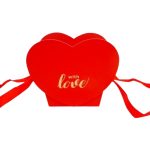 CAIXA CARTAO CESTA CORAÇAO COR VERMELHO 19X12X16CM