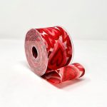 FITA CETIM CORAÇOES 7CMX50MTS COR:VERMELHO